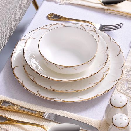 Evaliza Queen’s Gold 60 Parça Yemek Takımı