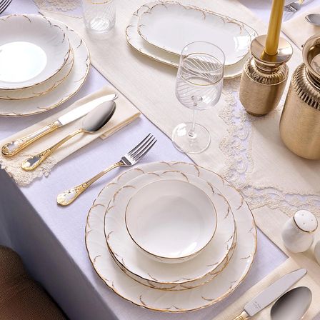 Evaliza Queen’s Gold 60 Parça Yemek Takımı