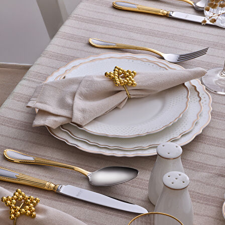 Evaliza Moon Gold 85 Parça 12 Kişilik Yemek Takımı