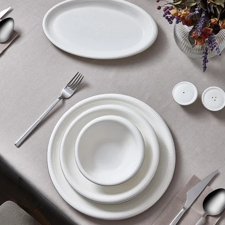 Evaliza Stripe Platin 30 Parça Yemek Takımı- 6 Kişilik