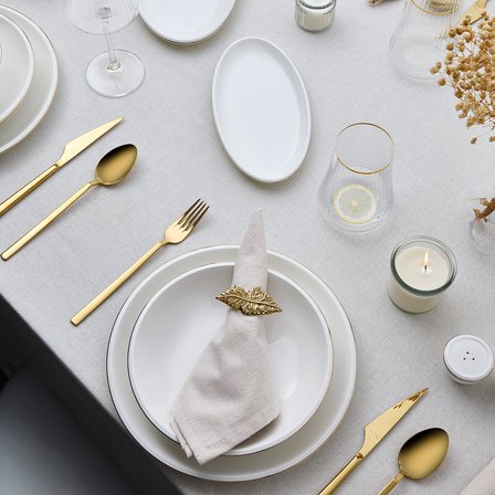 Evaliza Elegant Gold 30 Parça 6 Kişilik Yemek Takımı