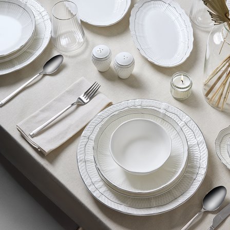 Evaliza Dune Platin 101 Parça 12 Kişilik Yemek Takımı