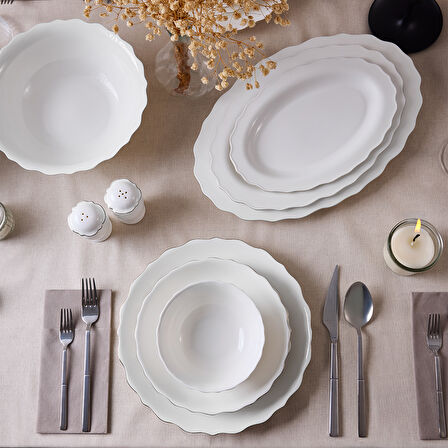 Aryıldız Seawave Platin 60 Parça 12 Kişilik Yemek Takımı