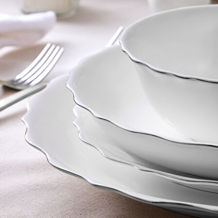 Aryıldız Seawave Platin 60 Parça 12 Kişilik Yemek Takımı