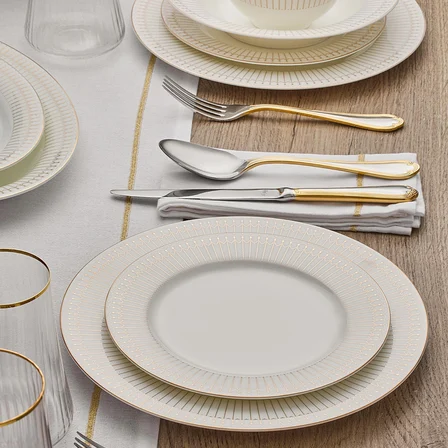 Evaliza Charm Gold 60 Parça Yemek Takımı