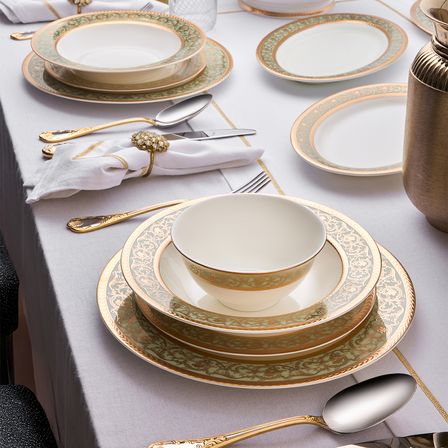 Evaliza Vanesa Gold 60 Parça 12 Kişilik Yemek Takımı