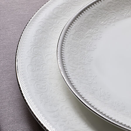 Evaliza Buckingham Platin 60 Parça 12 Kişilik Yemek Takımı