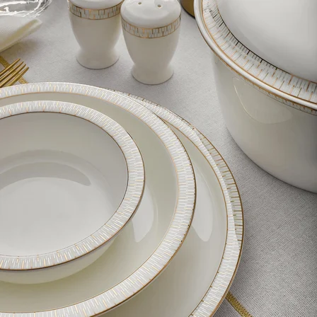 Evaliza Alaia Stella Gold 60 Parça 12 Kişilik Porselen Yemek Takımı 