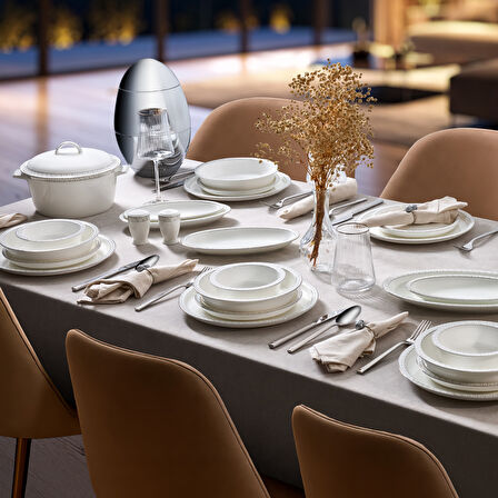 Evaliza Alaia Stella Platin 60 Parça 12 Kişilik Yemek Takımı