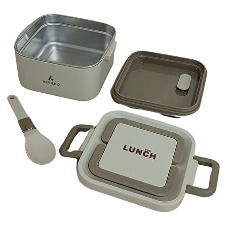 Aryıldız Bento Kare Lunch Box Yemek Termosu Bej 700 ml