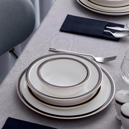 Evaliza Alaia Black Gold 60 Parça 12 Kişilik Yemek Takımı