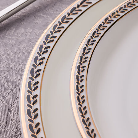Evaliza Alaia Black Gold 60 Parça 12 Kişilik Yemek Takımı