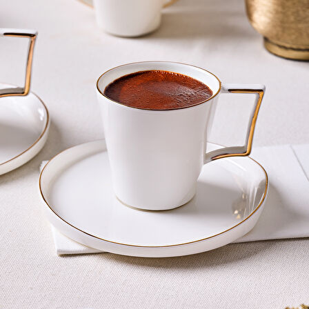 Aryıldız Claire Gold 12 Parça 6 Kişilik Kahve Fincan Takımı 90 ml