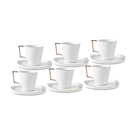 Aryıldız Claire Gold 12 Parça 6 Kişilik Kahve Fincan Takımı 90 ml