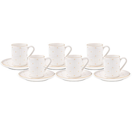 Aryıldız Dore 12 Parça 6 Kişilik Kahve Fincan Takımı 90 ml