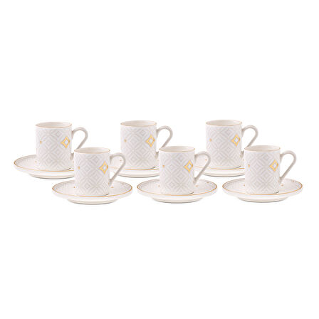 Aryıldız Elina 12 Parça 6 Kişilik Kahve Fincan Takımı 90 ml
