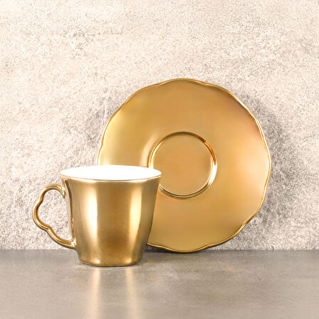 Aryıldız Stellar Gold 4 Parça 2 Kişilik Türk Kahve Fincan Takımı 90 ml