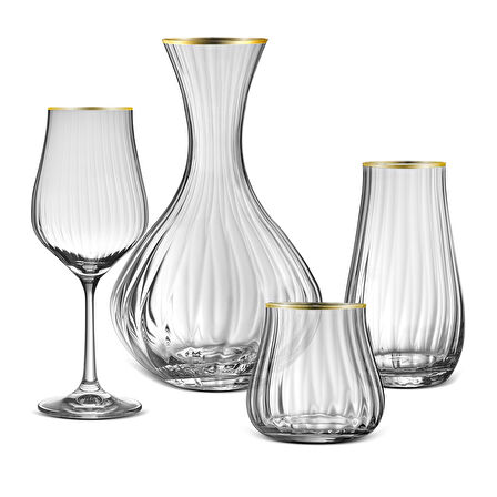 Aryıldız Crystal-x Gold 37 Parça 12 Kişilik Su Seti