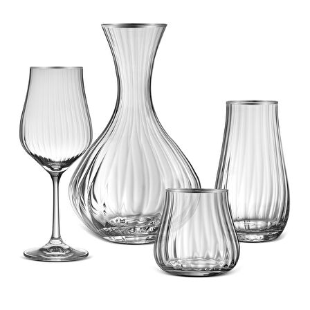 Aryıldız Crystal-x Platin 37 Parça 12 Kişilik Su Seti