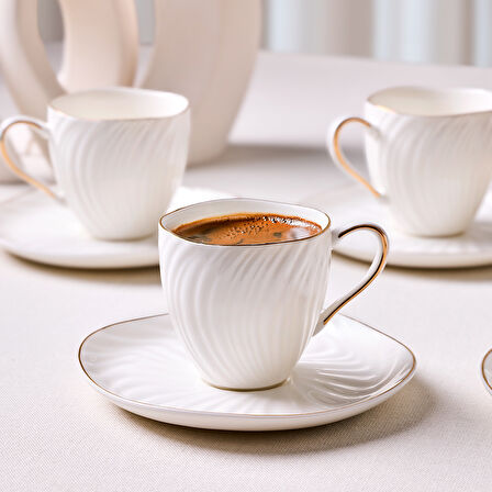Aryıldız Serena Gold 12 Parça 6 Kişilik Kahve Fincan Takımı 90 ml