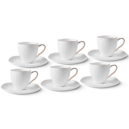 Aryıldız Serena Gold 12 Parça 6 Kişilik Kahve Fincan Takımı 90 ml