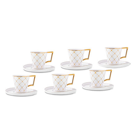Aryıldız Perla 12 Parça 6 Kişilik Kahve Fincan Takımı 90 ml