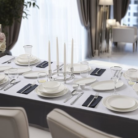 Evaliza Elegant Platin 32 Parça 6 Kişilik Yemek Takımı