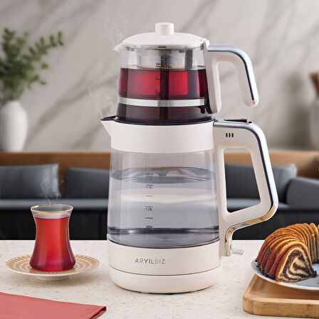 Aryıldız Glow Çay Makinesi Krem