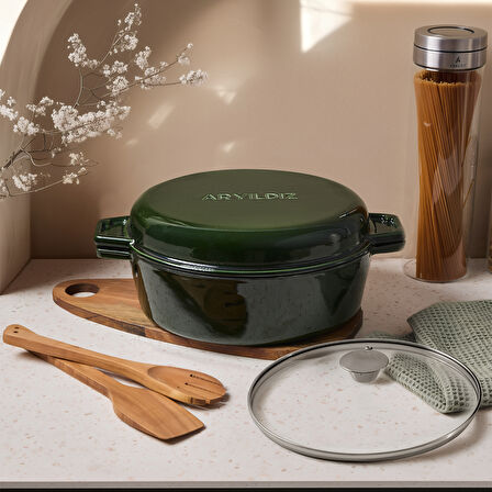 Aryıldız Duo Cast İron Tencere Fesleğen 20 cm