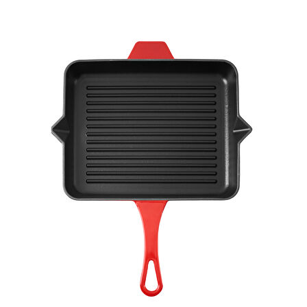 Aryıldız Duo Cast Grill Tava Kırmızı 26x32 cm