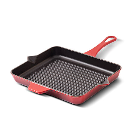 Aryıldız Duo Cast Grill Tava Kırmızı 26x32 cm