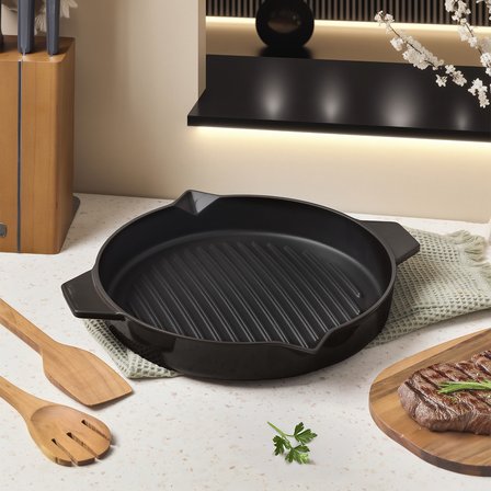 Aryıldız Duo Cast Bombe Grill Tava Kahverengi 30 cm
