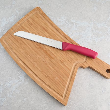 Aryıldız Rexa Tırtıklı Ekmek Bıçak Kırmızı 19 cm