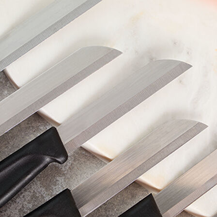 Aryıldız Mira 6 Parça Dişli Meyve Bıçak Seti Siyah