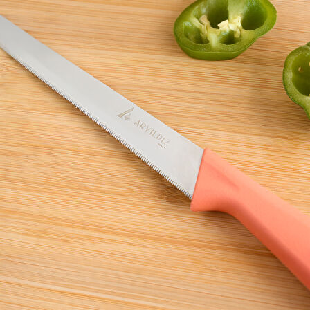 Aryıldız Primo Lazer Ekmek Bıçağı Somon 17 cm