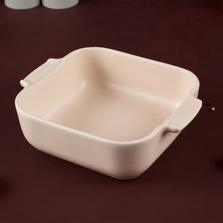 Aryıldız Elissa Kare Fırın Kabı Mat Beyaz 21 cm