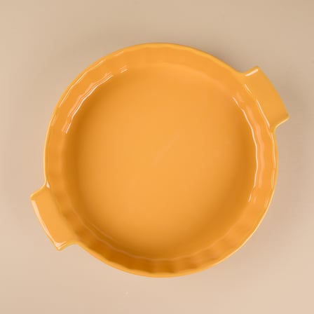 Aryıldız Elissa Rölyefli Yuvarlak Fırın Kabı Sarı 32.5 cm