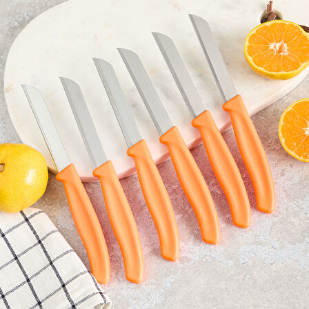 Aryıldız Mira 6 Parça Dişli Meyve Bıçak Seti Turuncu