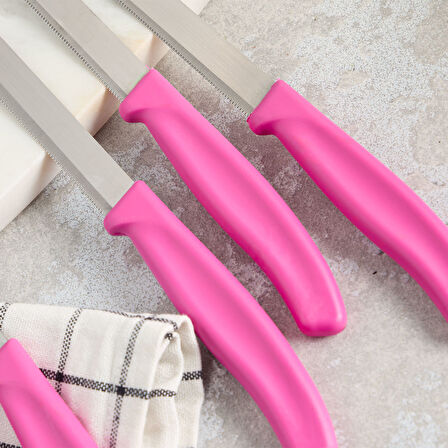 Aryıldız Mira 6 Parça Dişli Meyve Bıçak Seti Fuşya