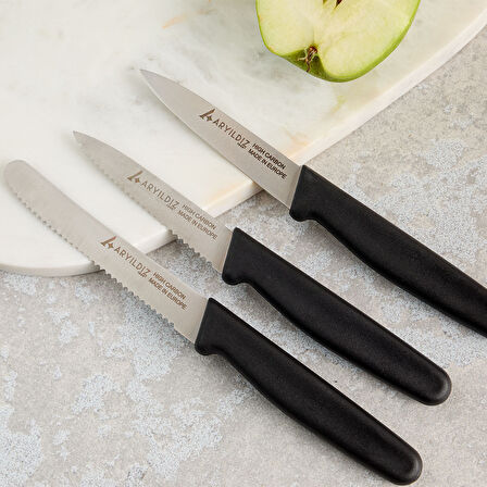 Aryıldız Solo 3 Parça Bıçak Seti Siyah