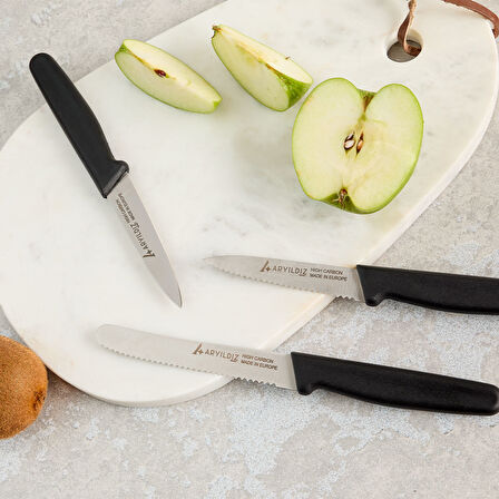 Aryıldız Solo 3 Parça Bıçak Seti Siyah