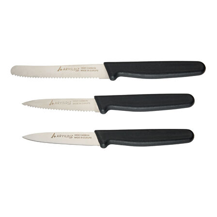 Aryıldız Solo 3 Parça Bıçak Seti Siyah