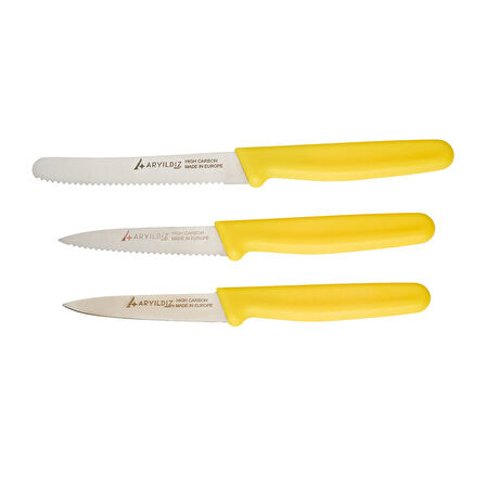 Aryıldız Solo 3 Parça Bıçak Seti Sarı