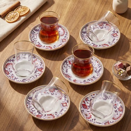 Sandro Moreno 1898 Mistik Gold 12 Parça 6 Kişilik Çay Takımı 150 ml