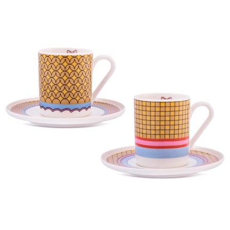 Aryıldız Lura 4 Parça 2 Kişilik Kahve Fincan Takımı Sarı 90 ml