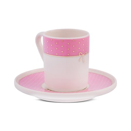 Aryıldız Nila 4 Parça 2 Kişilik Kahve Fincan Takımı Pembe 90 ml