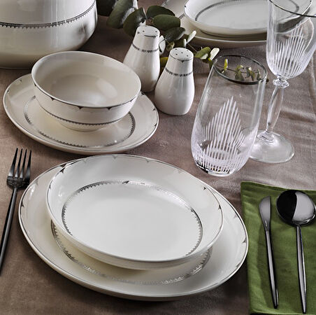 Aryıldız Umbrella Platin 60 Parça Yemek Takımı