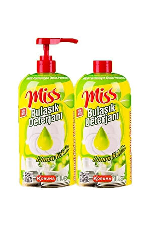 Miss Bulaşık Deterjanı Limon 1 Lt 1 Lt 2'li