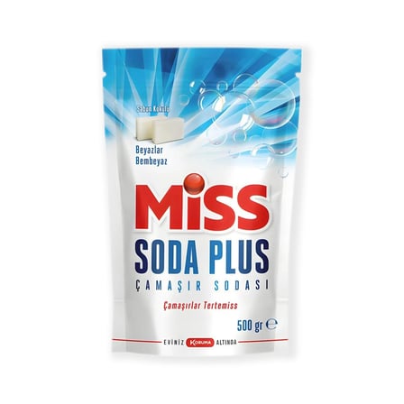 Miss Soda Plus Çamaşır Sodası Beyaz Sabun Kokulu 500 gr 4 lü