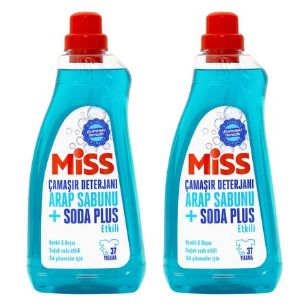 Miss Sıvı Çamaşır Deterjanı Arap Sabunu + Soda Etkili 1.5 lt 2 li